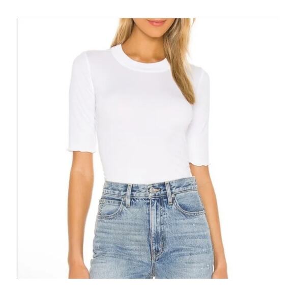 Free People Talk To Me Tee White Size XS Baby Tee Slimming NWT - Picture 1 of 10